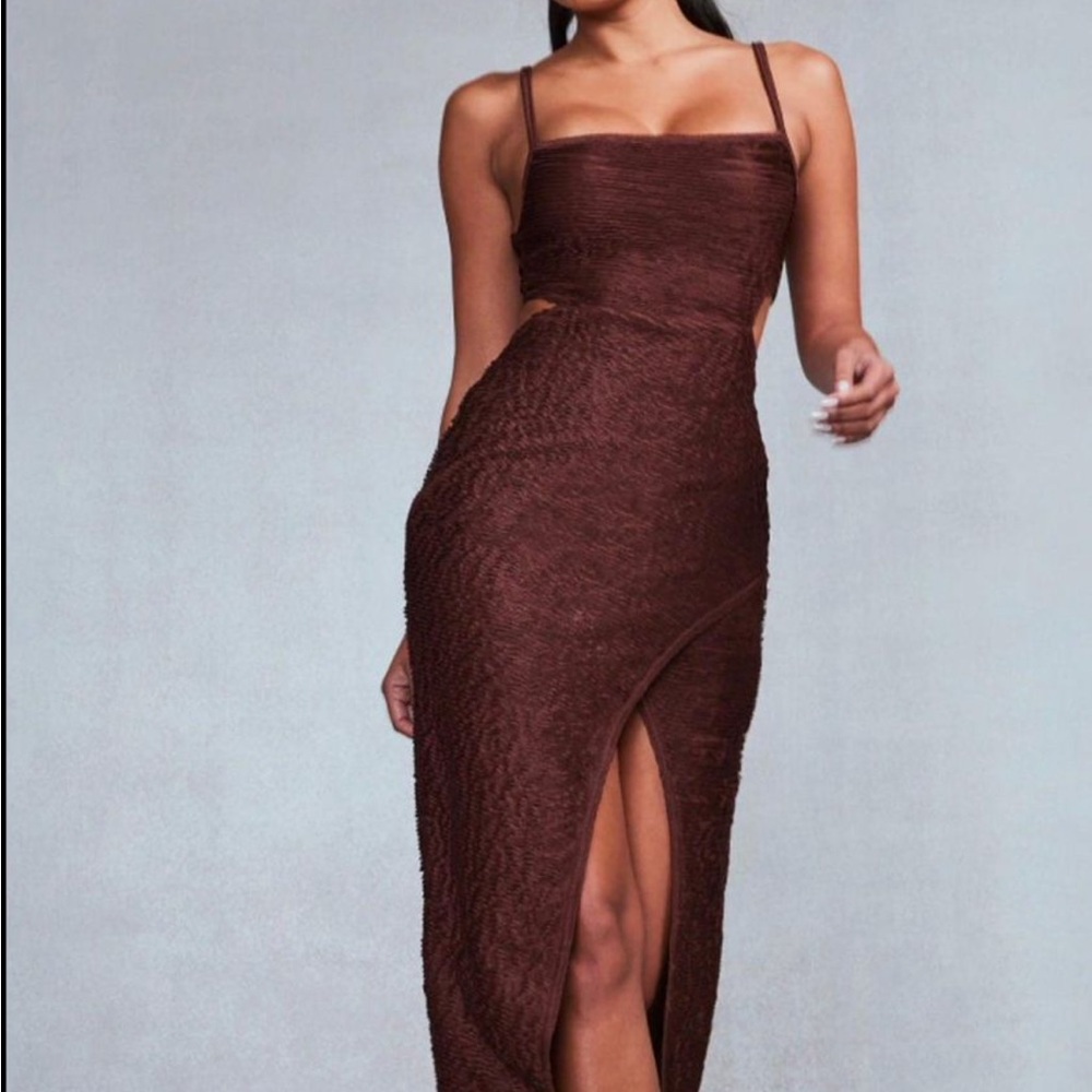 Brown midi dress